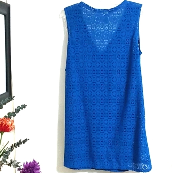ISLANDER ROYAL BLUE MESH SWIMSUIT COVERUP SZ LARGE - Picture 6 of 10